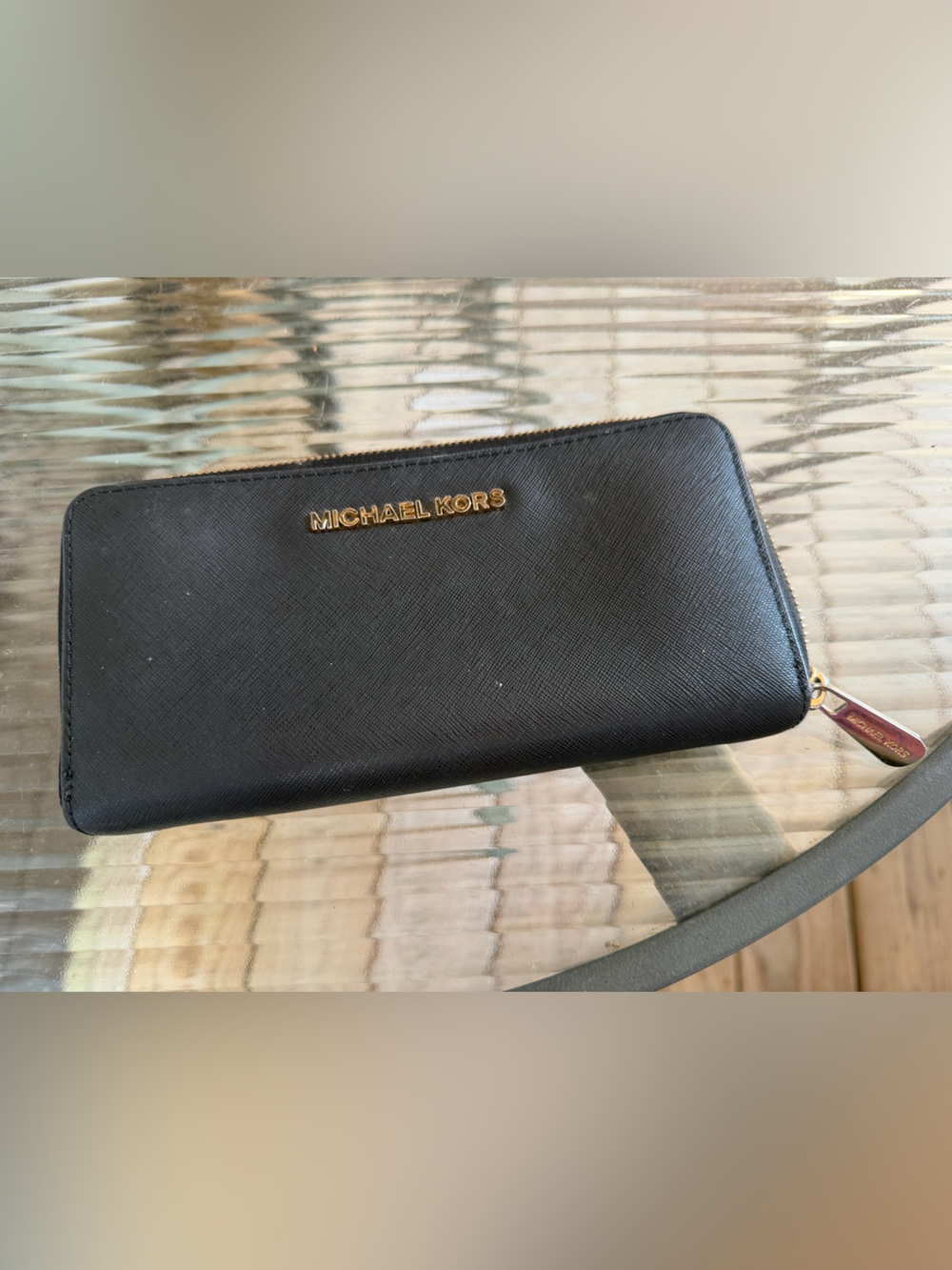 Michael Kors Black Zip Around Wallet